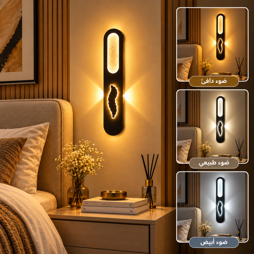 Applique Murale LED Noir Cristal – 3 Temps