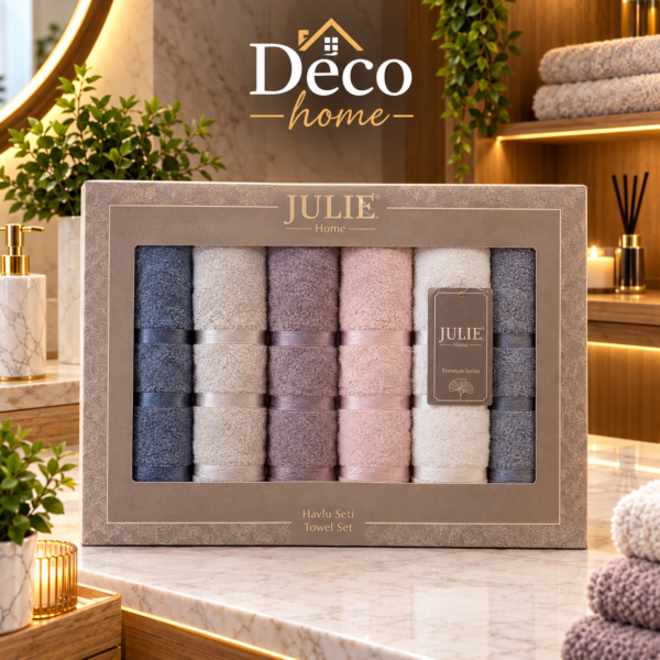 Ensemble de Serviettes de Bain JULIE Home – 6 Pièces – Premium