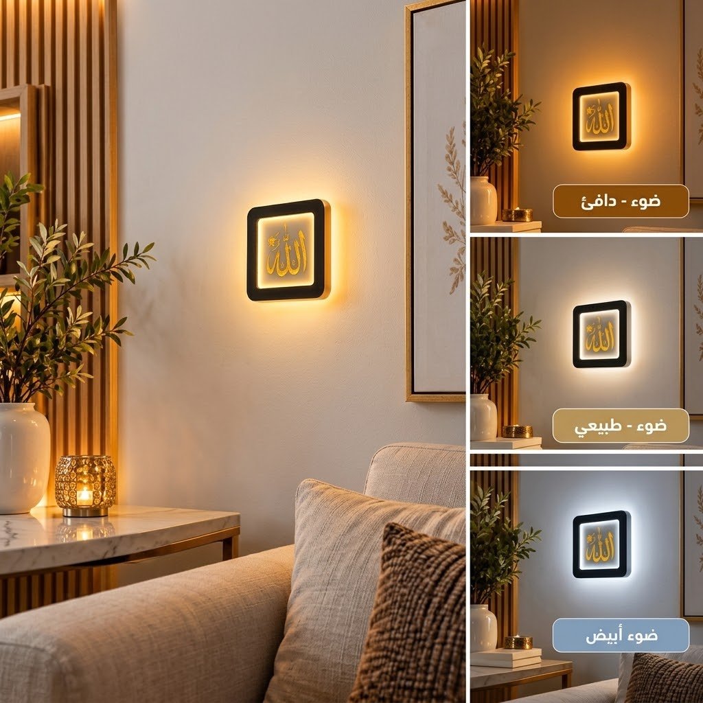 Applique Murale LED Décorative Moderne – 3 Couleurs d'Éclairage