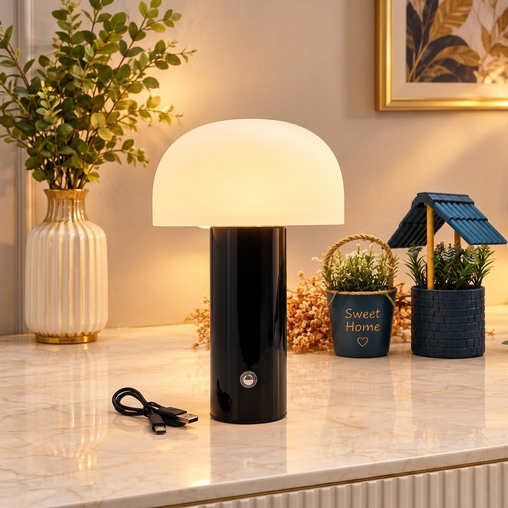 Lampe de Table LED Design Champignon