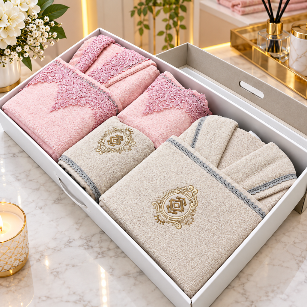 Ensemble de Serviettes de Bain 100% Coton – 6 Pièces