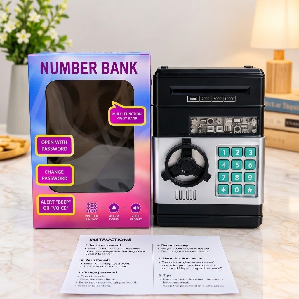 Tirelire Électronique Coffre-Fort pour Enfants – Number Bank