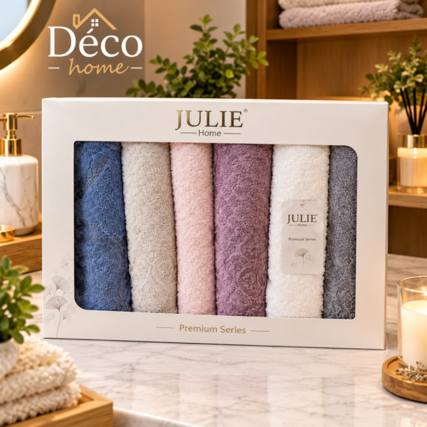Ensemble de Serviettes de Bain JULIE Home – 6 Pièces – Collection Premium