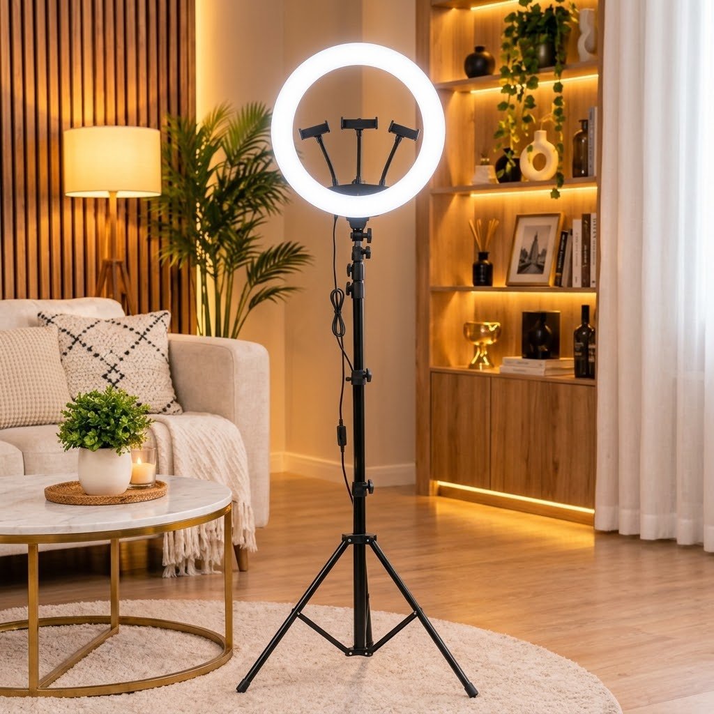 Ring Light LED 45 cm avec Avec ses 3 supports smartphone et sa télécommande incluse