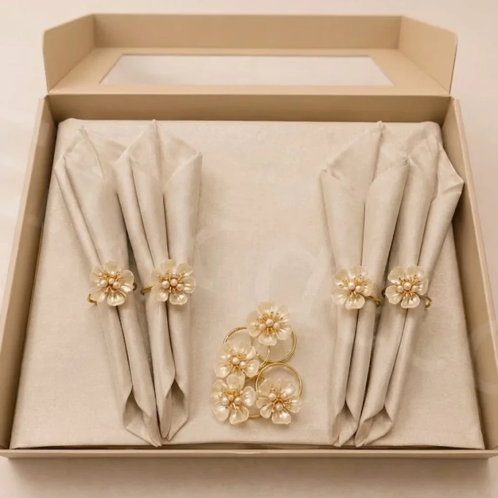 Nappe de Table 17 Pièces – Nappe + 8 Serviettes + 8 Accessoires
