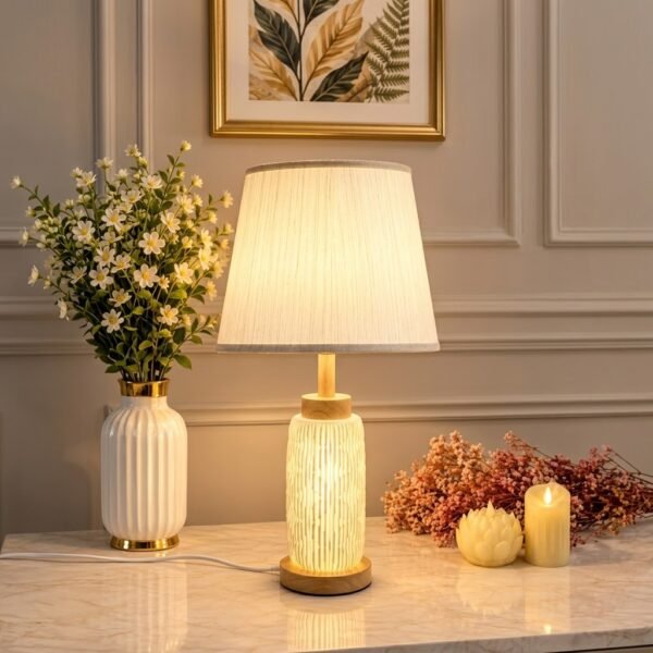 Lampe de Table Moderne à Pied Texturé – 50 cm