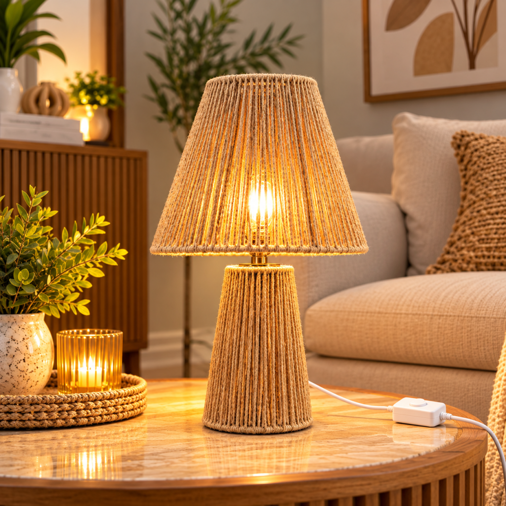 Veilleuse de Table en Corde Naturelle