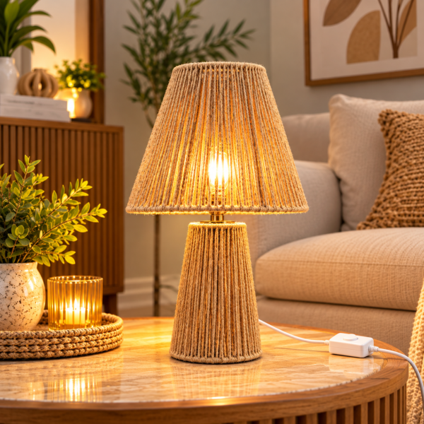 Veilleuse de Table en Corde Naturelle
