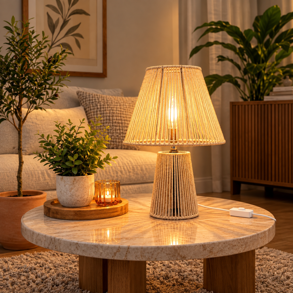 Veilleuse de Table en Corde Naturelle