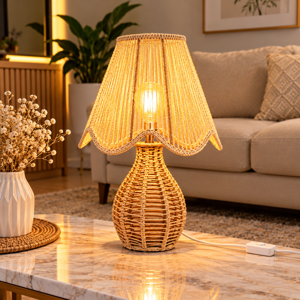 Veilleuse de Table en Corde Naturelle