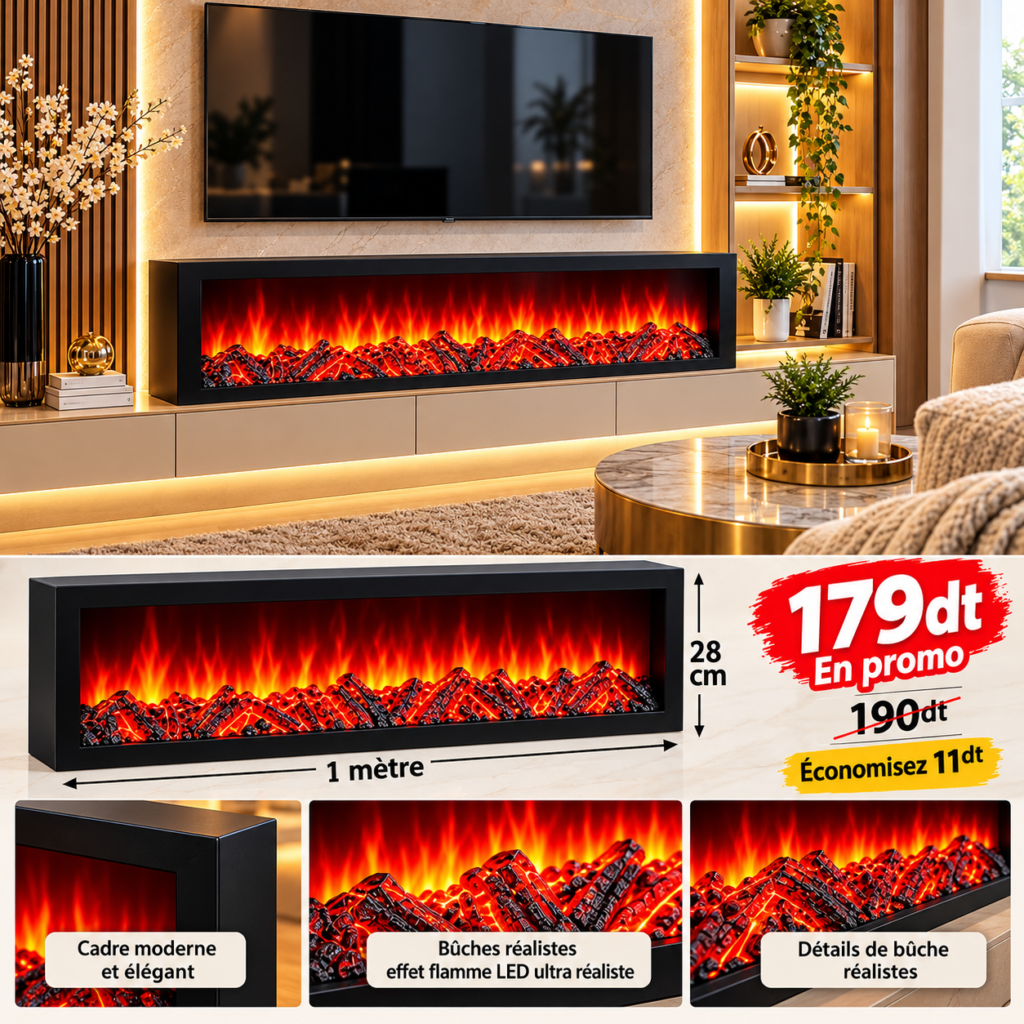 Cheminée Électrique Décorative Effet Flammes
