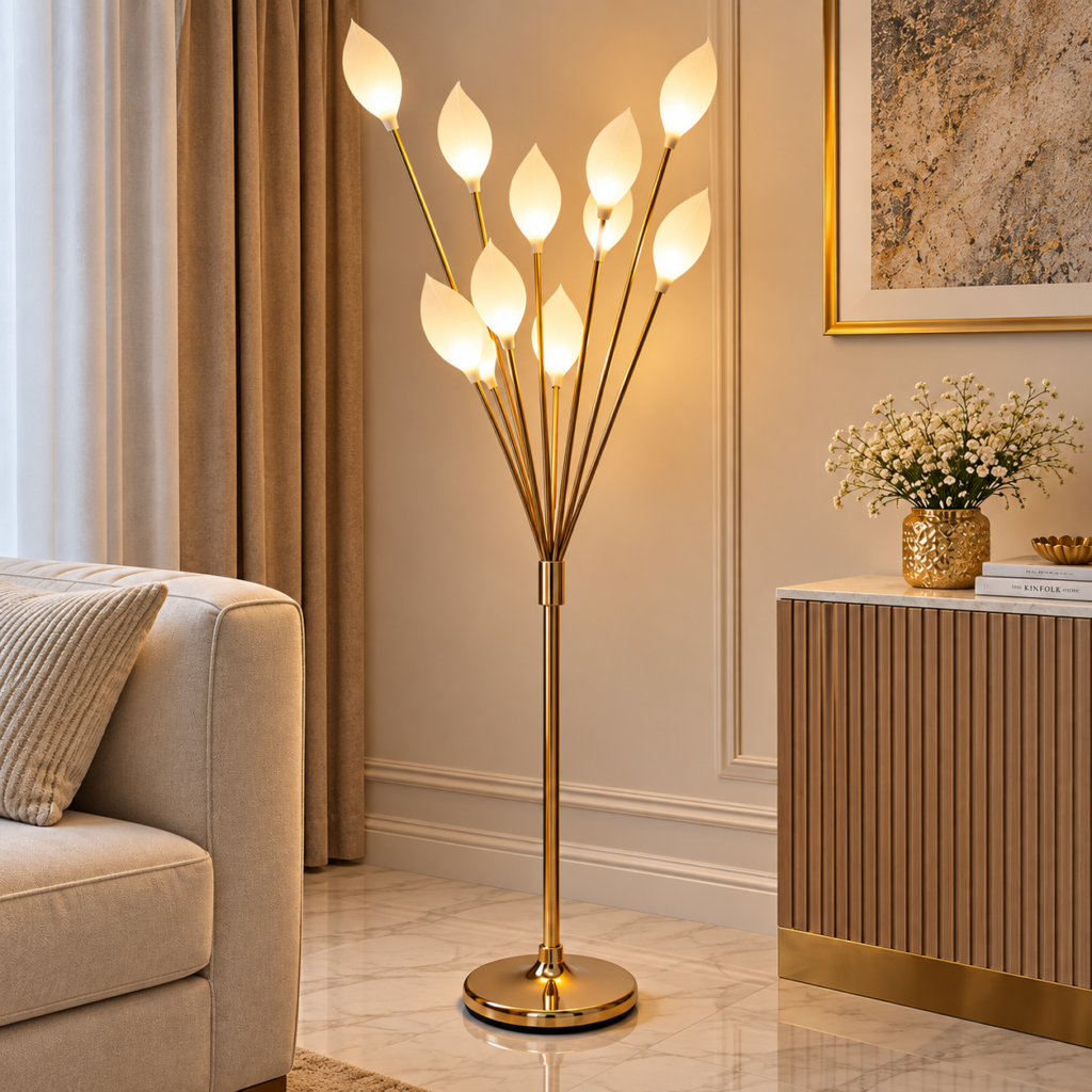 Lampadaire LED moderne design feuilles