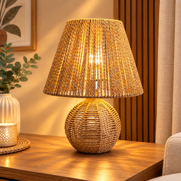 Veilleuse de Table en Corde Naturelle